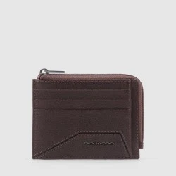 Rhino Кожен портфейл за документи карти и монети с RFID защита в тъмно кафяв цвят