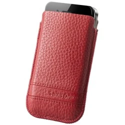 Червен калъф за телефон от естествена кожа размер М Slim Classic leather