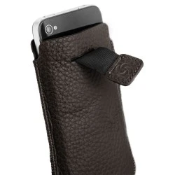 Кафяв калъф за телефон от естествена кожа размер М Slim Classic leather