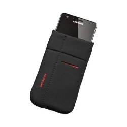 Калъф за телефон, размер L, Airglow Mobile, черен с червен кант