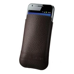 Кафяв калъф за телефон от естествена кожа размер L Slim Classic leather