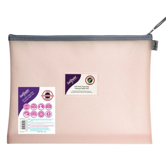 Папка с цип В4 EVA Pastel Mesh, розова