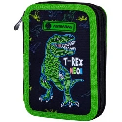Двоен несесер, Astra, T-Rex Neon, С аксесоари, 20.5 х 13 х 4.5 см
