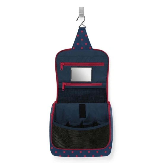 toiletbag mixed dots red