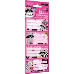 Ученически етикети Lizzy Card - Lollipop Raccoon, 12 броя