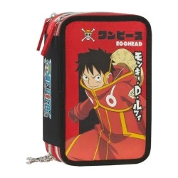 Ученически несесер One Piece Red със съдържание и 3 отделения