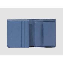 Atlas Вертикален мъжки портфейл с отделения за карти и RFID Син