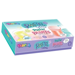 Темперни бои в бурканчета 6 пастелни цвята Colorino