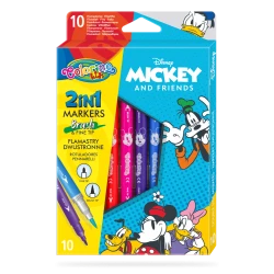 Двувърхи флумастери 10 цвята Mickey   Friends Colorino Disney