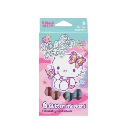 Брокатни флумастери 6 цвята Colorino Hello Kitty Pastel