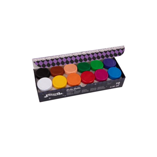 Темперни бои в бурканчета 12 цвята Colorino Kuromi